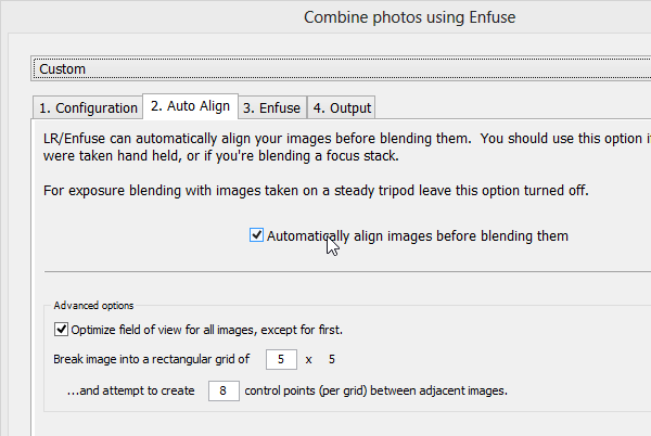 Enfuse Auto Align